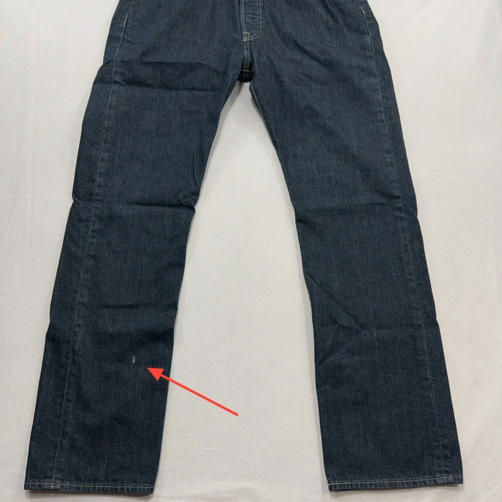 Levi's Jeans 501 Original Fit Straight Leg Button Fly Dark Wash Mens W36 L32